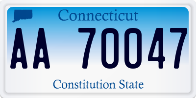 CT license plate AA70047