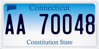 CT license plate AA70048