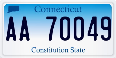 CT license plate AA70049