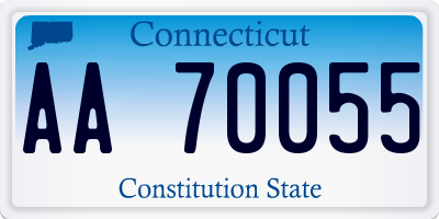 CT license plate AA70055