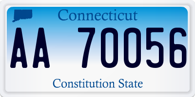 CT license plate AA70056