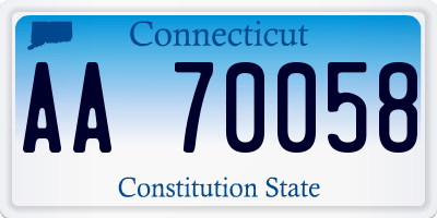 CT license plate AA70058