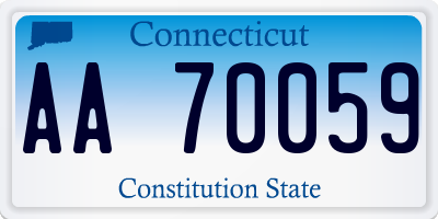 CT license plate AA70059