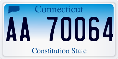 CT license plate AA70064