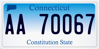 CT license plate AA70067