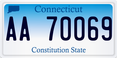CT license plate AA70069