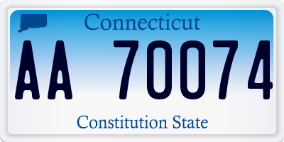 CT license plate AA70074