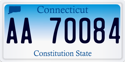 CT license plate AA70084