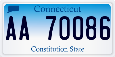 CT license plate AA70086