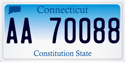 CT license plate AA70088