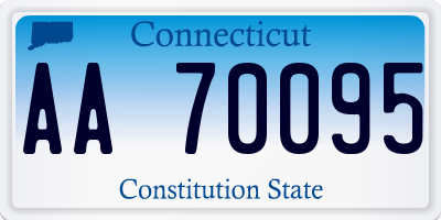 CT license plate AA70095