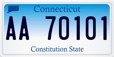 CT license plate AA70101