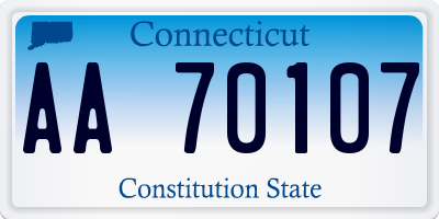 CT license plate AA70107