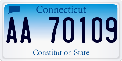 CT license plate AA70109