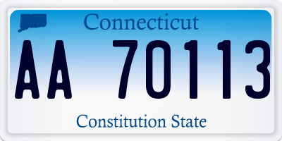 CT license plate AA70113