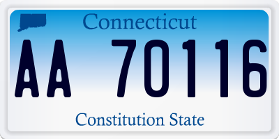 CT license plate AA70116