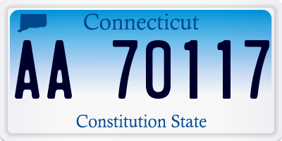 CT license plate AA70117