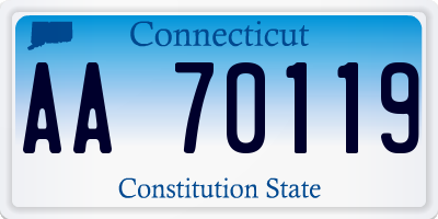 CT license plate AA70119