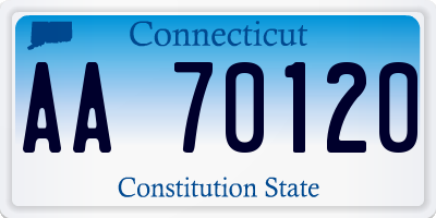 CT license plate AA70120