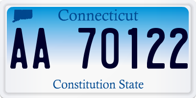 CT license plate AA70122