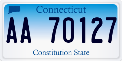 CT license plate AA70127