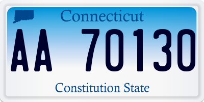 CT license plate AA70130