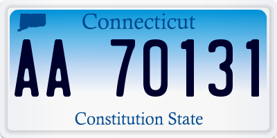 CT license plate AA70131