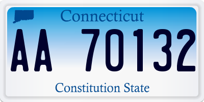CT license plate AA70132