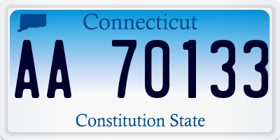 CT license plate AA70133
