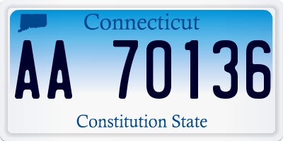 CT license plate AA70136