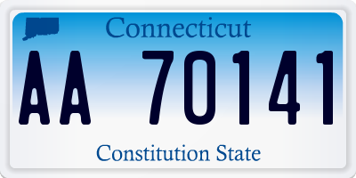 CT license plate AA70141
