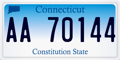 CT license plate AA70144