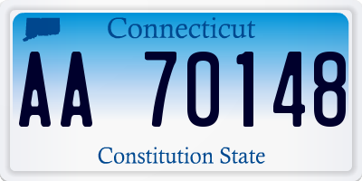 CT license plate AA70148