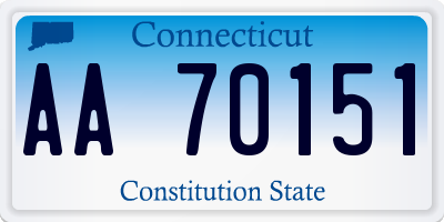 CT license plate AA70151