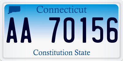 CT license plate AA70156