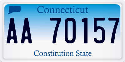 CT license plate AA70157