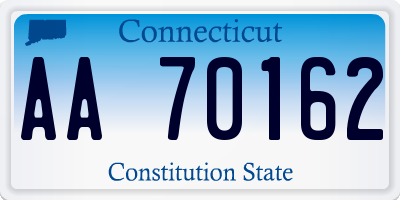 CT license plate AA70162