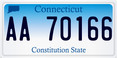 CT license plate AA70166