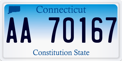 CT license plate AA70167