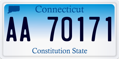 CT license plate AA70171