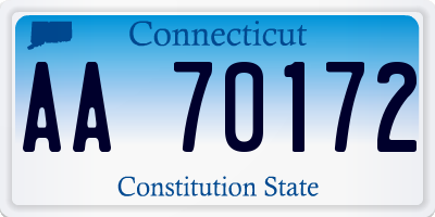 CT license plate AA70172