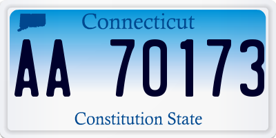 CT license plate AA70173