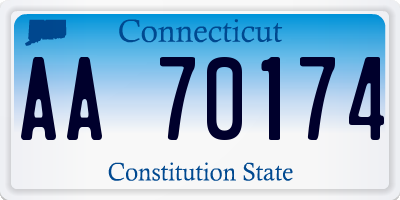 CT license plate AA70174