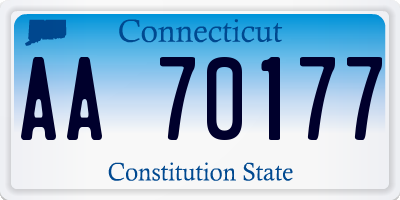 CT license plate AA70177