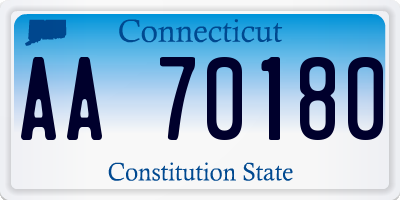 CT license plate AA70180