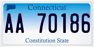 CT license plate AA70186