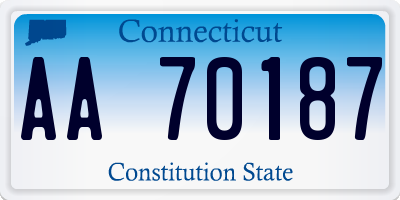 CT license plate AA70187