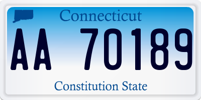 CT license plate AA70189