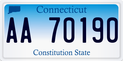 CT license plate AA70190
