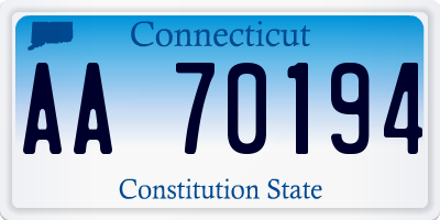 CT license plate AA70194